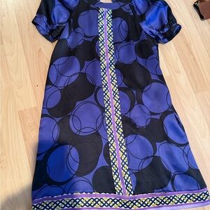 Alice & Trixie Blue and Black Graphic Shift Dress